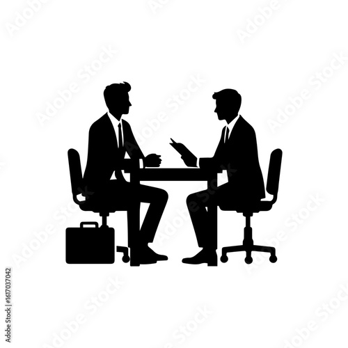 HR manager interviewing a candidate at a desk