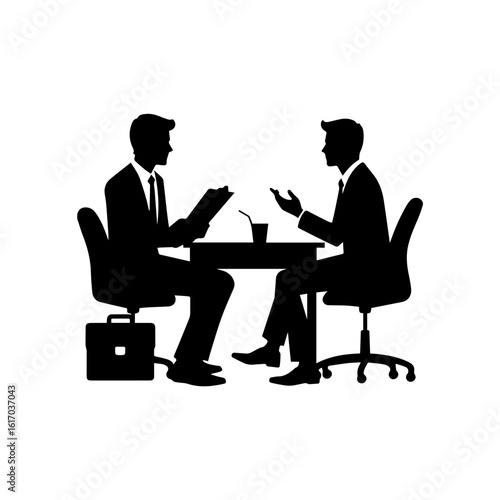 HR manager interviewing a candidate at a desk