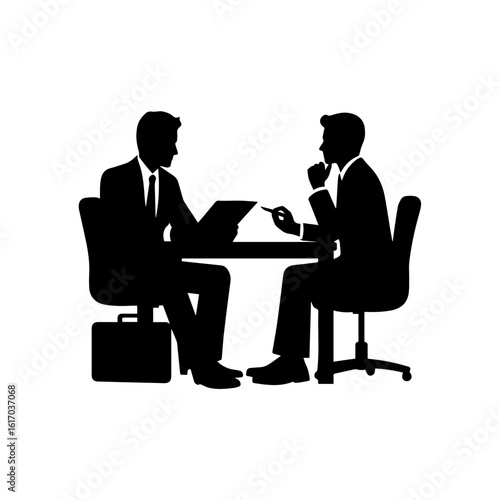HR manager interviewing a candidate at a desk