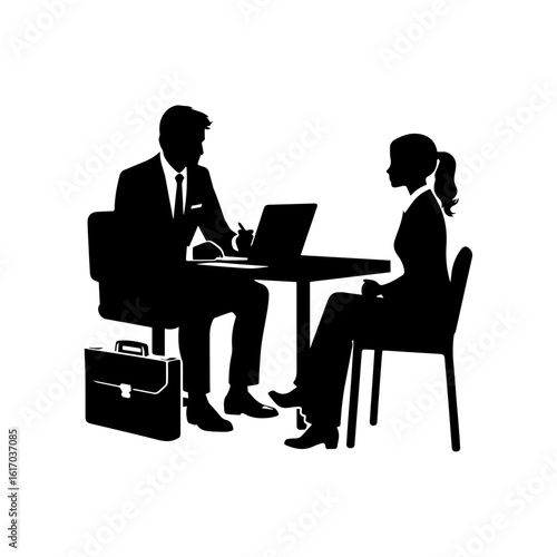 HR manager interviewing a candidate at a desk