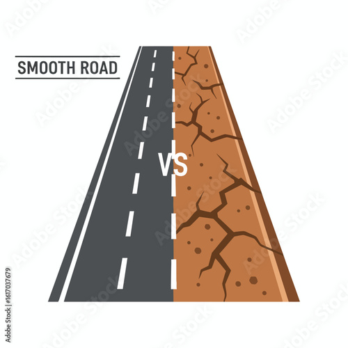 Comparison of Smooth Road vs Cracked Road Surface.