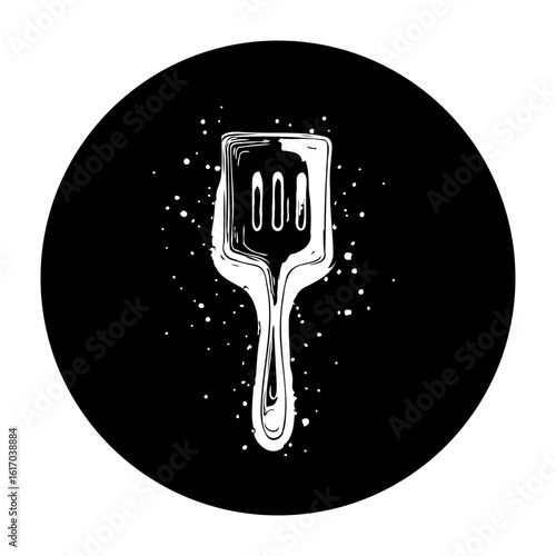 Spatula graphic illustration design food preparation tool with a modern aesthetic simple and striking visual appeal for cookery