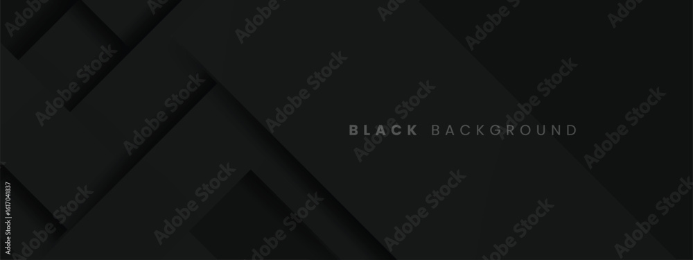 Fototapeta premium Black abstract shape background with dark shadow
