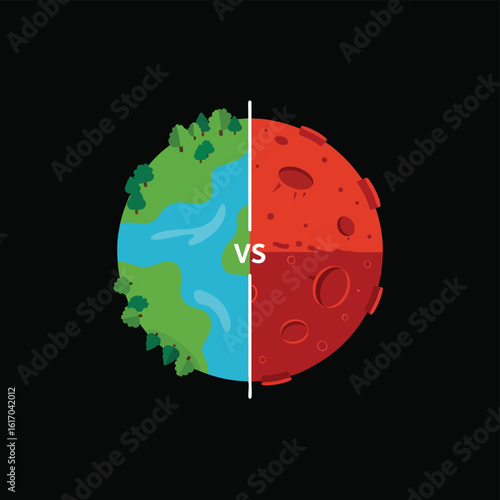 Earth vs Mars: A Visual Comparison of Two Planets.