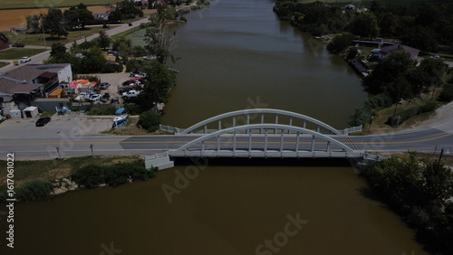 Historic River Canard Stone Bridge in Amherstburg Ontario – Aerial View