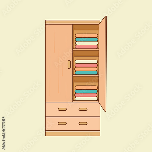 vector clothes cupboard illustration template