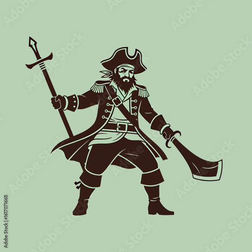 Vector Illustration of a Classic Pirate Character.
