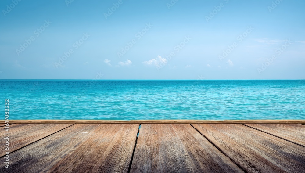 Fototapeta premium Wooden pier overlooking a tranquil ocean