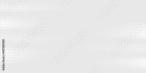 Grey white dot technology texture background. Math and science concept.
