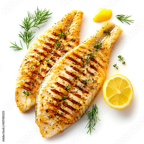 Grilled Fish Fillets with Lemon and Herbs