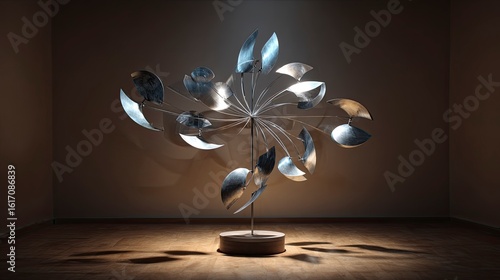 Metallic wind spinner art decor