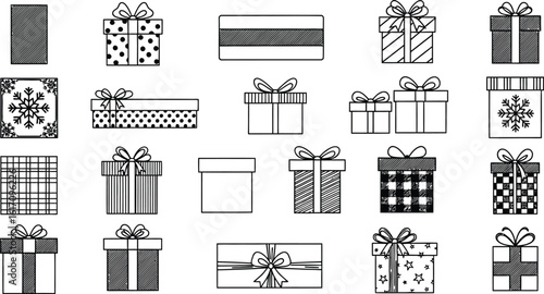 Celebrate festive occasions with diverse beautifully wrapped gift box icons