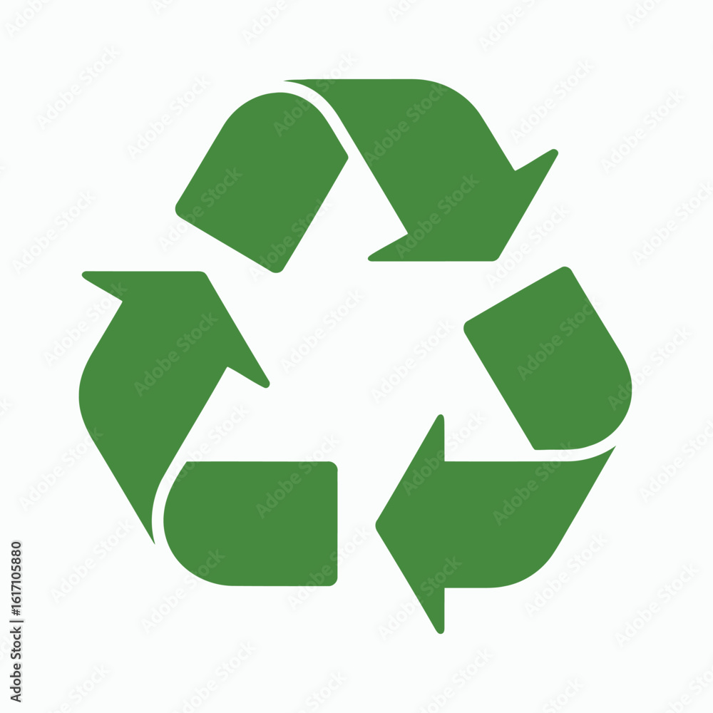 Fototapeta premium Green recycling symbol circular arrows vector