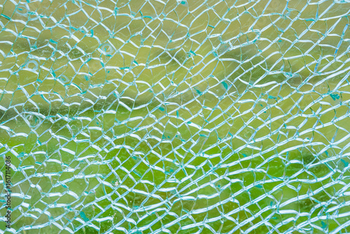 Fragmented tempered glass as a landscape background on the Azorean island of Santa Maria-Portugal