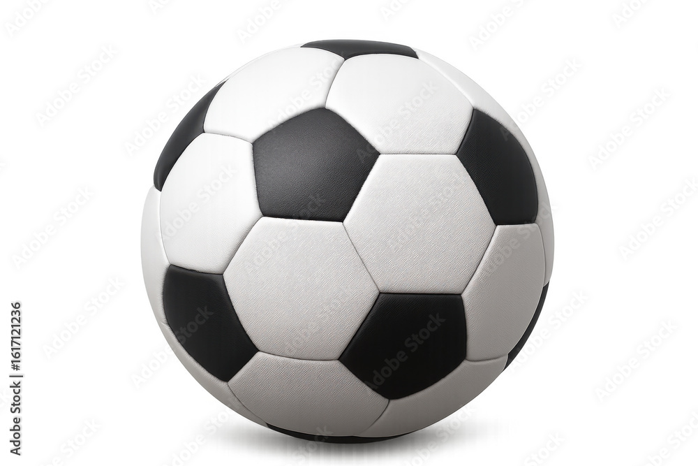 Fototapeta premium Soccer ball with black and white pentagons isolated on transparent background, perfect for sports-themed projects