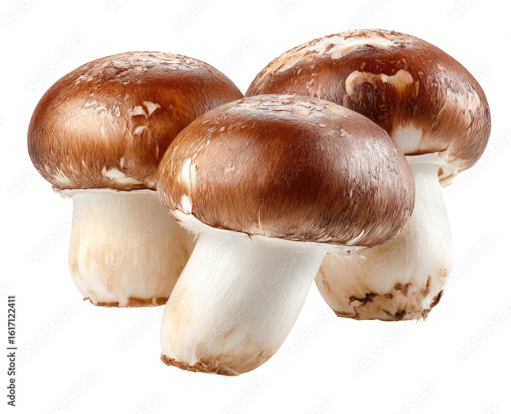 Three brown mushrooms, close-up Three brown mushrooms, close-up