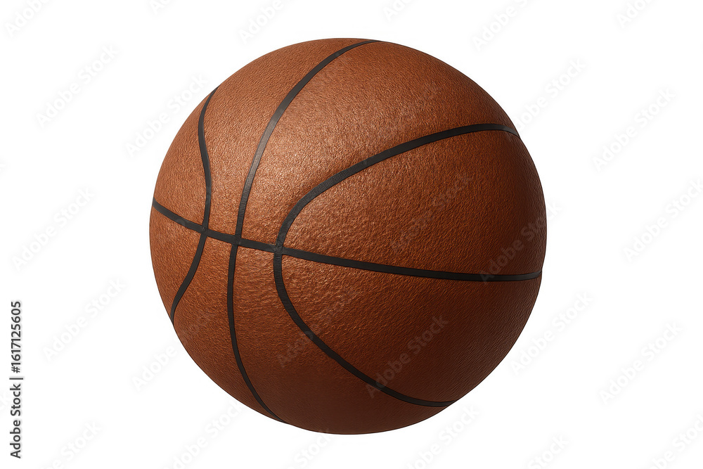 Fototapeta premium Basketball rendered with transparent backdrop, displaying realistic surface texture and professional-grade design for graphic sports projects