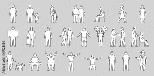  Sketch people illustrations, people vector illustration. Hand drawn, set elements for architecture and landscape design