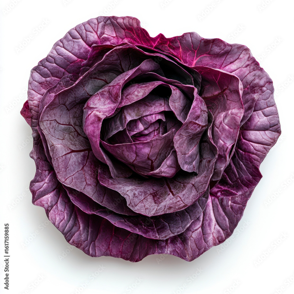 Obraz premium Red cabbage one slice isolated on white background