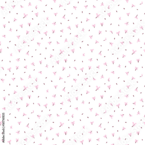 Flower pattern. Ditsy floral seamless pattern. Small little flower background. Repeat pattern. Ditsy print. Botanic surface design. Ditsy floral flower pattern for fashion, fabric, wrapping, decor