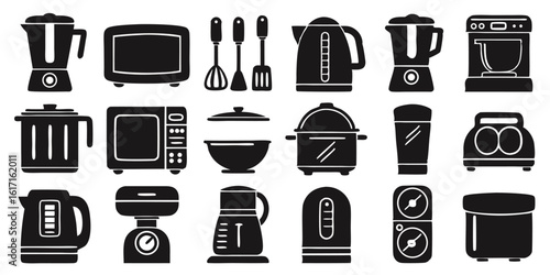 Black kitchen appliance icons kitchen appliances blender