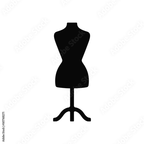 Black silhouette of a female dressmaker s mannequin on a stand