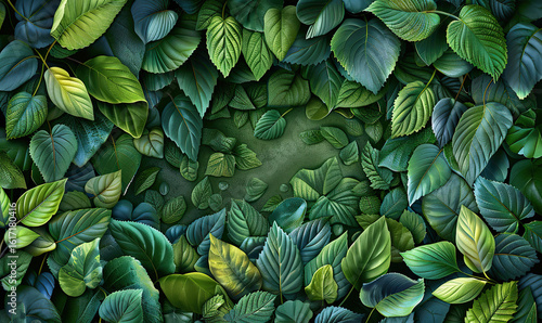 Wallpaper Mural Lush Green Foliage Background, Generate AI Torontodigital.ca