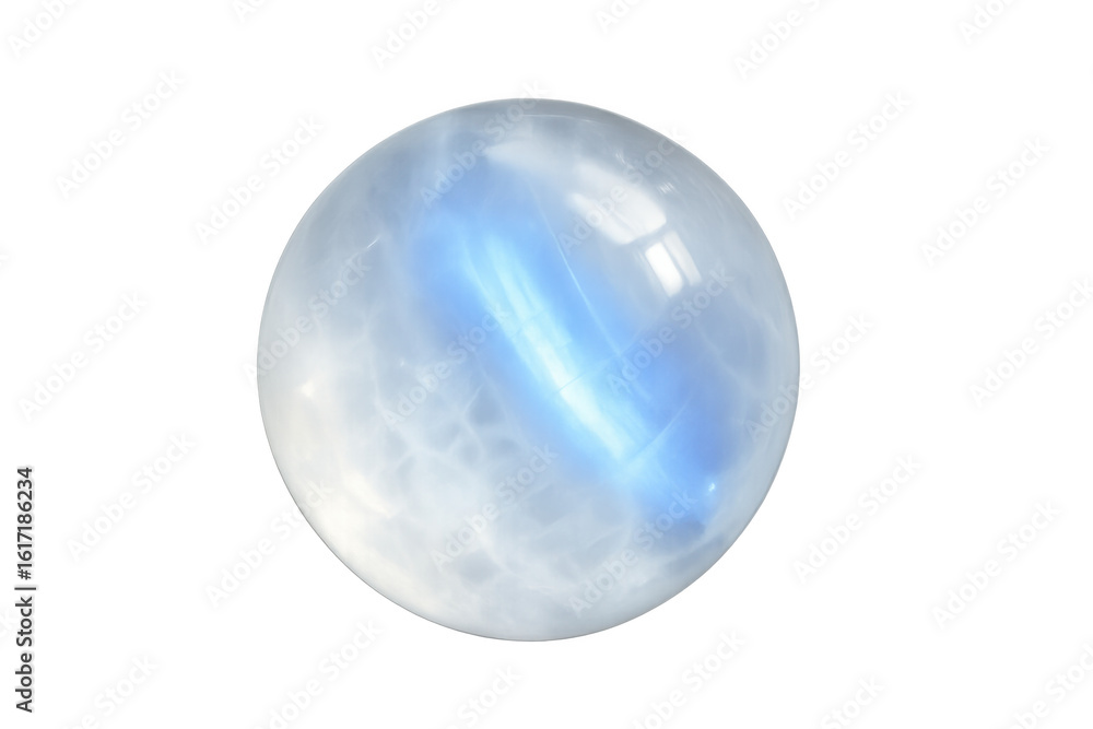 Obraz premium Crystal ball with bright blue light shining through it on a transparent background, perfect for fantasy or spiritual concepts