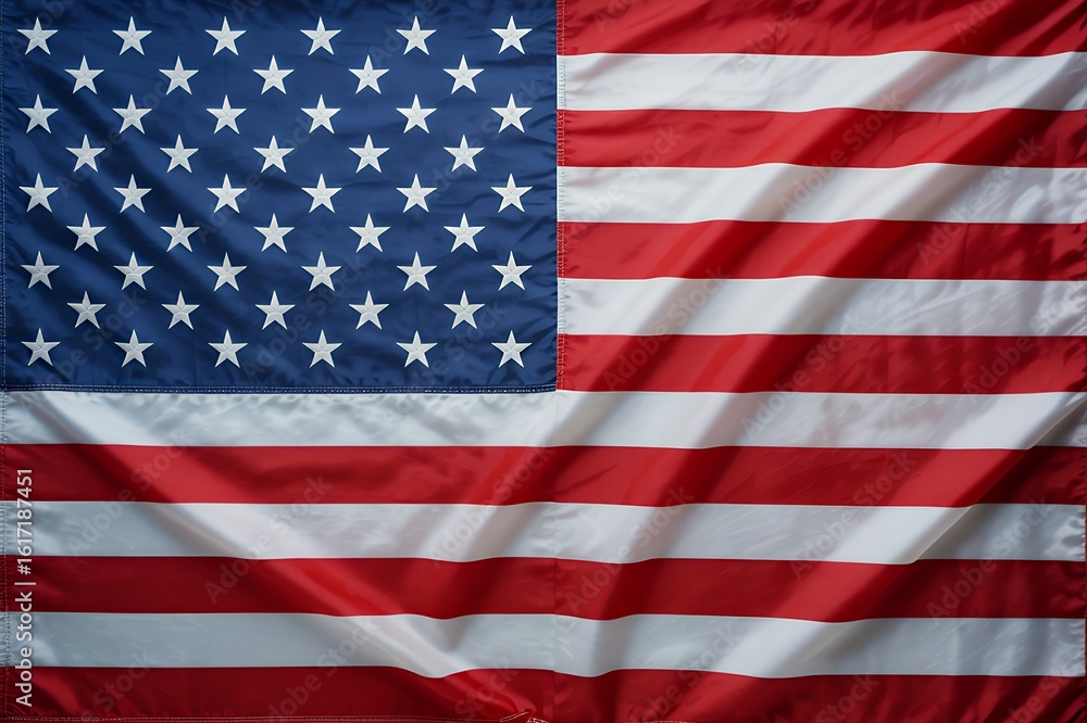 Fototapeta premium Waving American Flag with Rich Colors and Texture