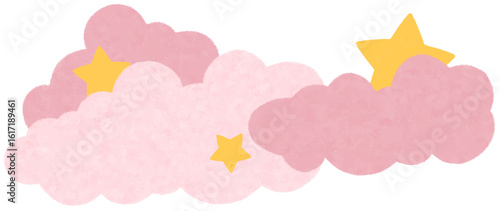 Dreamy Sky Elements Pastel Cloud and Star Clipart