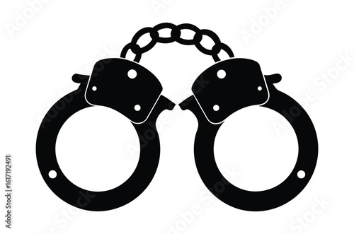 handcuff silhouette vector, handcuff icon vector illustration