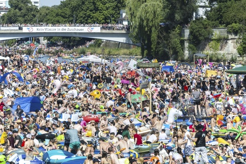 Schwörmontag, Nabada, a traditional holiday in Ulm, Danube, Ulm, Baden-Württemberg, Germany