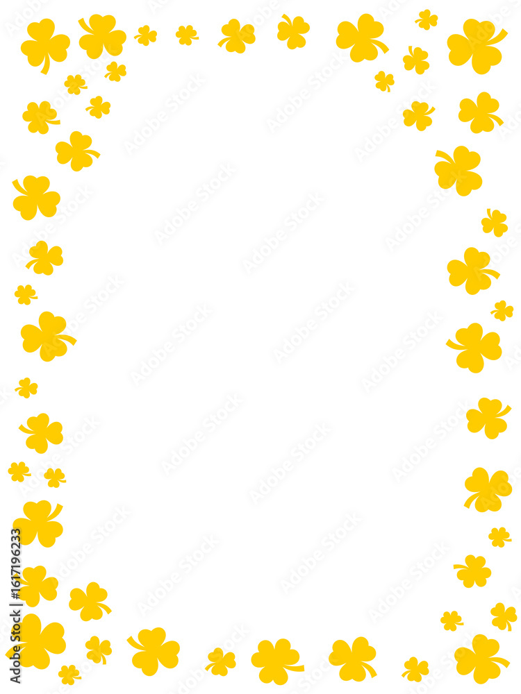 Yellow Clover Border Template forfor Holiday Greeting Cards Yellow Clover Border Template forfor Holiday Greeting Cards