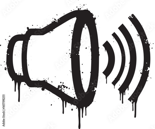 Dynamic audio waves with an edgy graffiti style design featuring