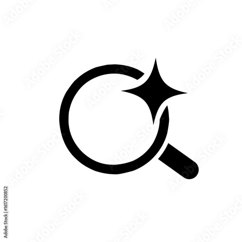 ai search icon. search icon with ai technology. search icon with assistant. magnifying glass icon.