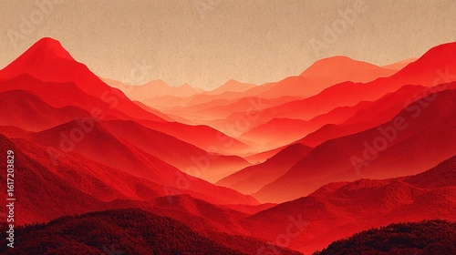 China National Day Background with Red Texture and Space for Text Caption