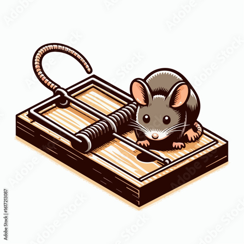 mouse trap vector illustration