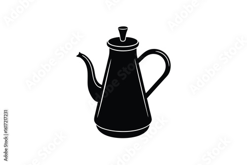 Coffee day vector art of a black coffee pot isolated