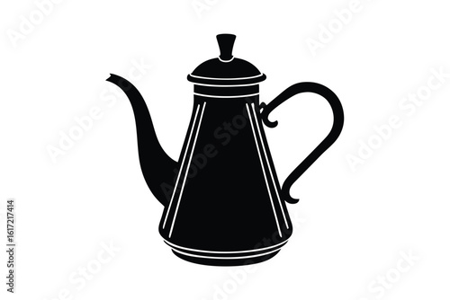 Coffee day vector art of a black coffee pot isolated