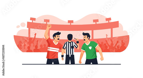Controversy Erupts At Stadium As Referee Mediates Passionate Team Confrontation