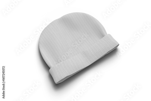 High Angle View of Blank Beanie Hat, 3D Illustration
