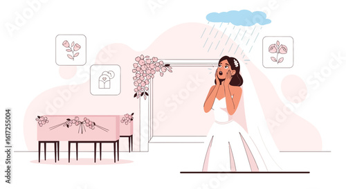 Unexpected Weather on Wedding Day Causes Bride's Frustration and Disappointment