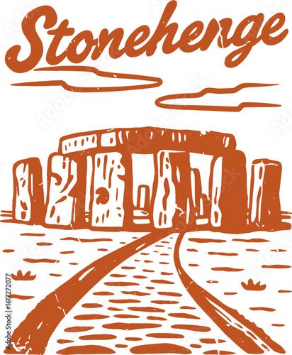 stonehenge vintage illustration - vector design