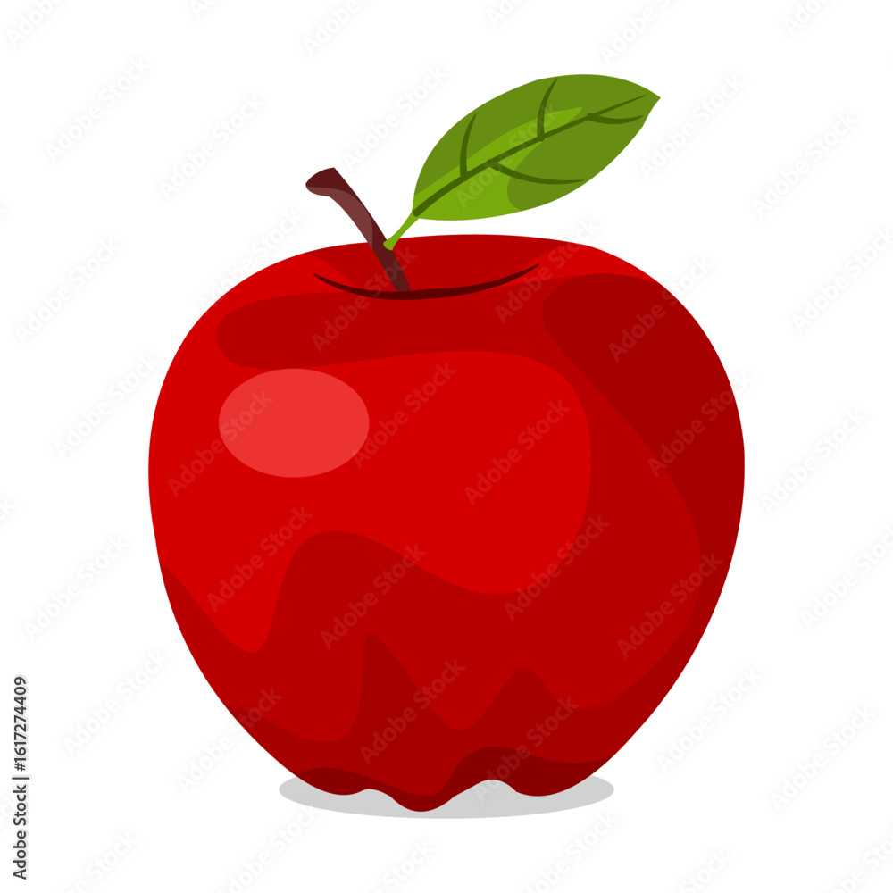 Fototapeta premium Vector Illustration of a fresh red apple