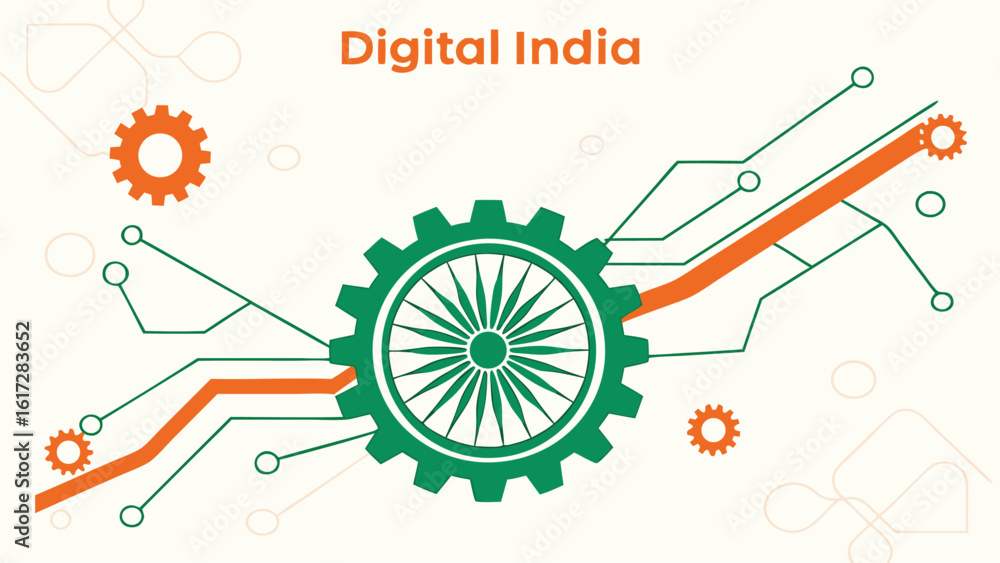 Obraz premium Digital india technology promotion design