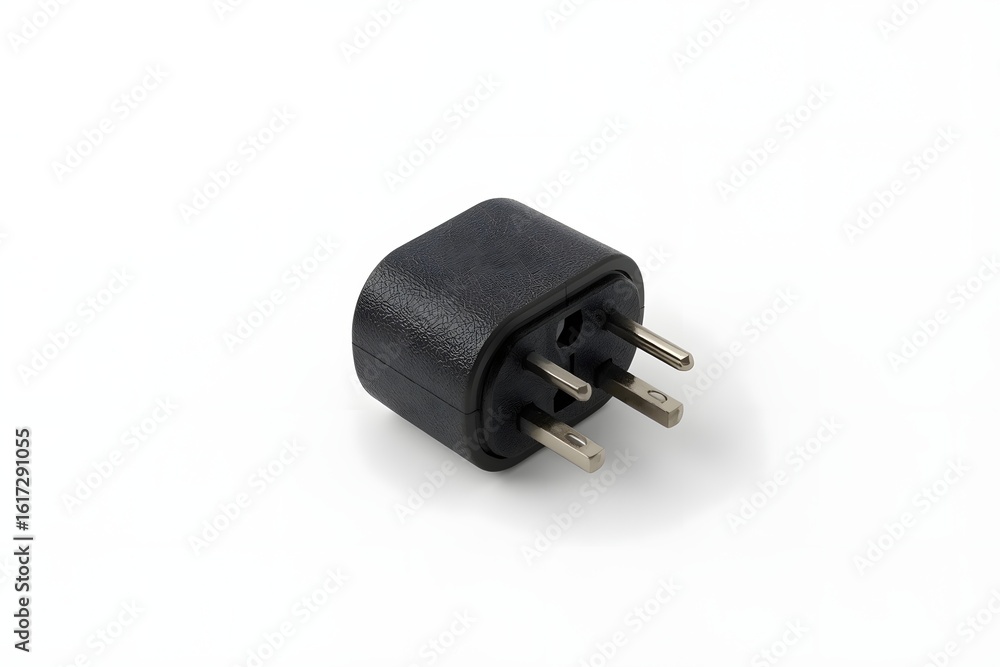 Black UK electrical plug on a white background Black UK electrical plug on a white background