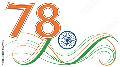 Indian independence day number 78 graphic
