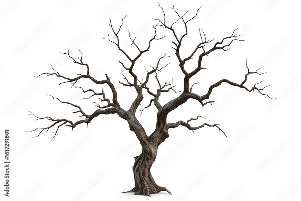Fototapeta premium Dead tree isolated on white background.