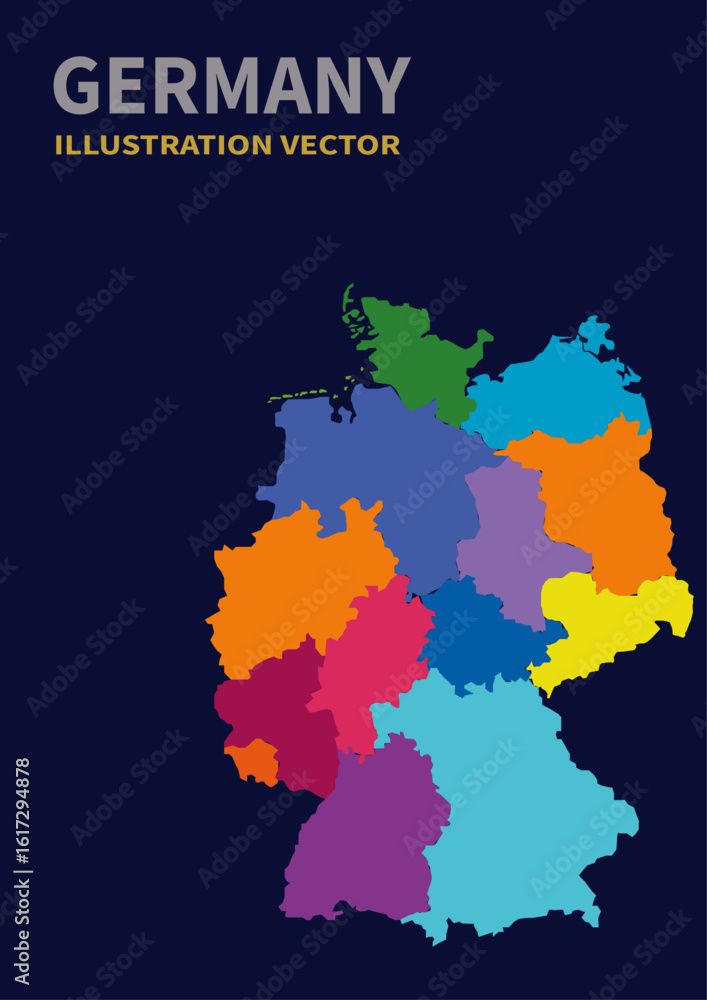 Fototapeta premium Illustration Vector Maps Germany.ai