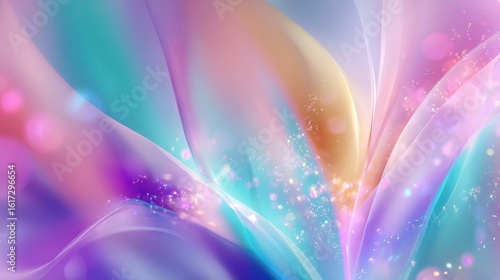 Abstract Floral Design with Vibrant Colors and Soft Glows